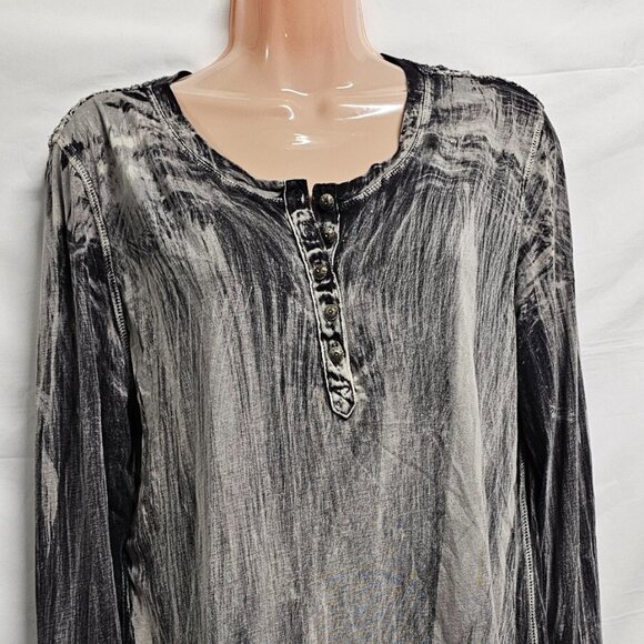 Aratta Silent Journey Women Size M Boho Popover Top Tunic Embroidery Acid Washed - Picture 2 of 14